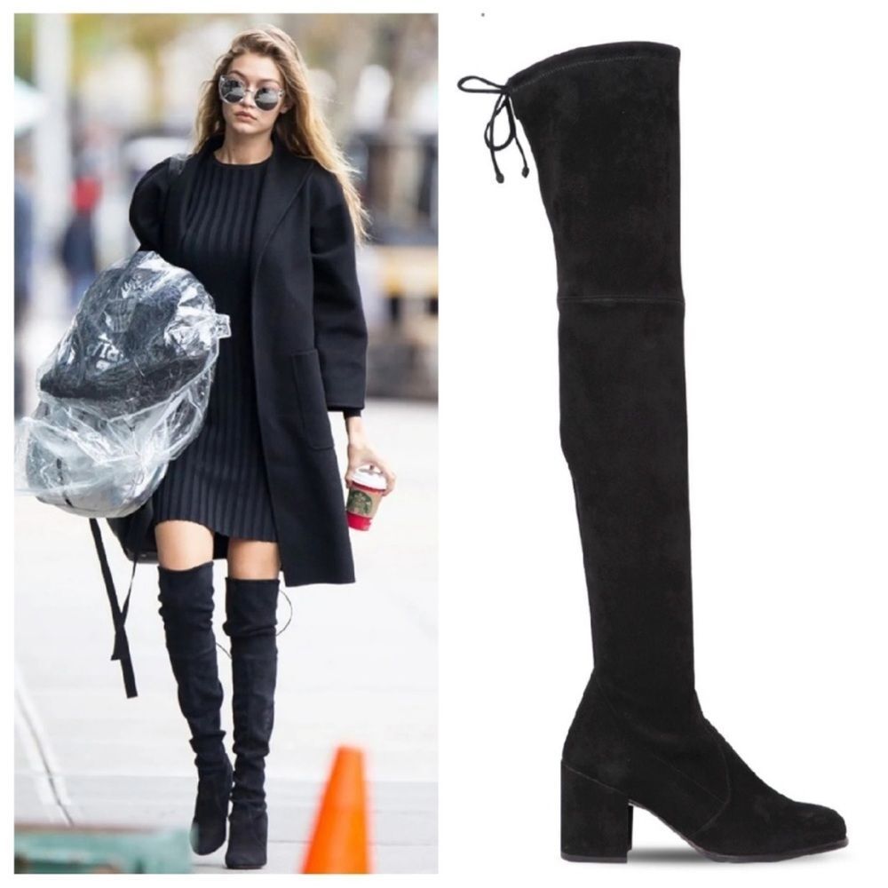 Stuart Weitzman Tieland black over Knee High Boots 11.5